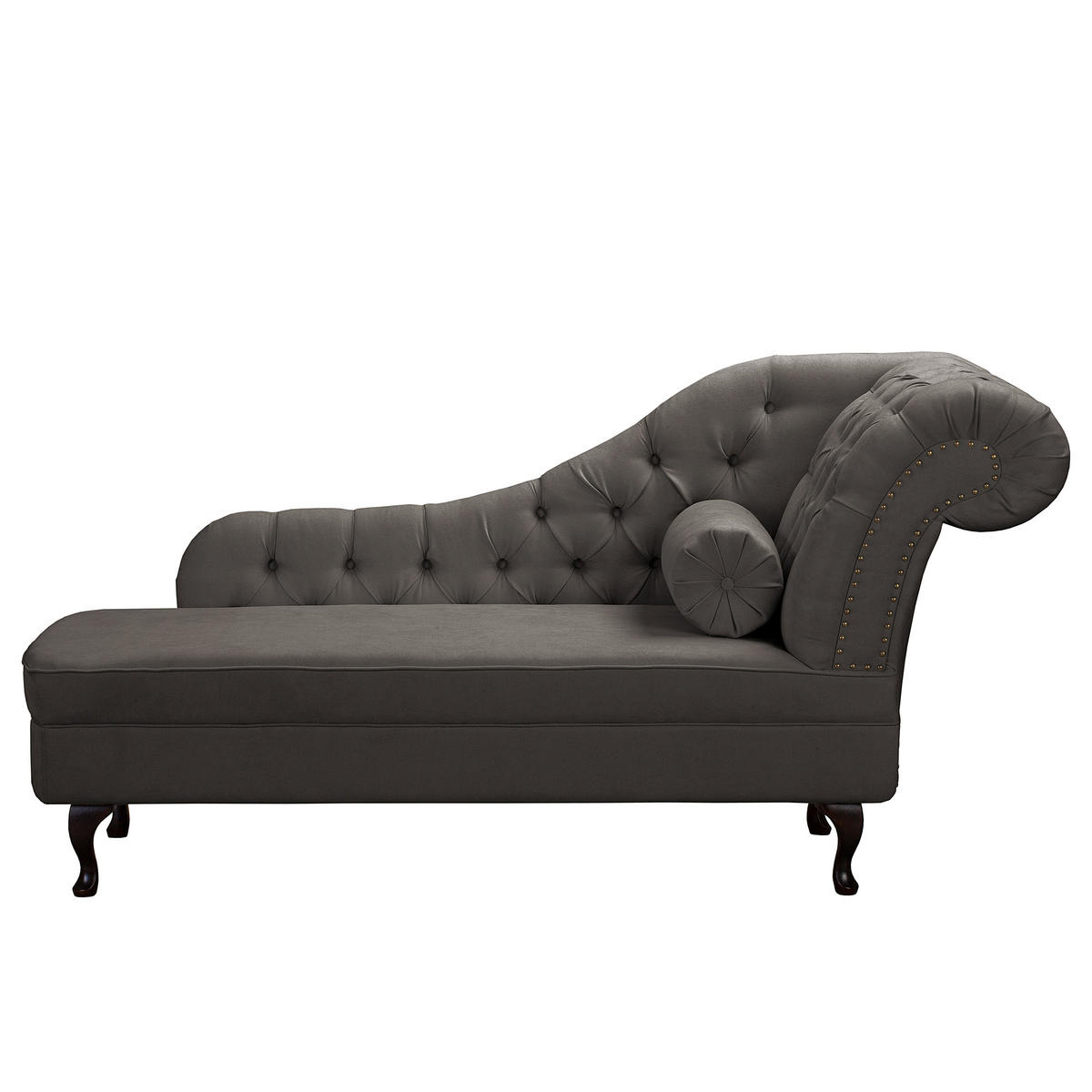 RÉCAMIERE Mikrofaser Graubraun  - Graubraun/Braun, Design, Holz/Textil (185/93/75cm) - Livetastic