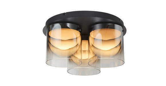 LED-DECKENLEUCHTE 49/25 cm   - Schwarz, Design, Glas/Metall (49/25cm) - Dieter Knoll