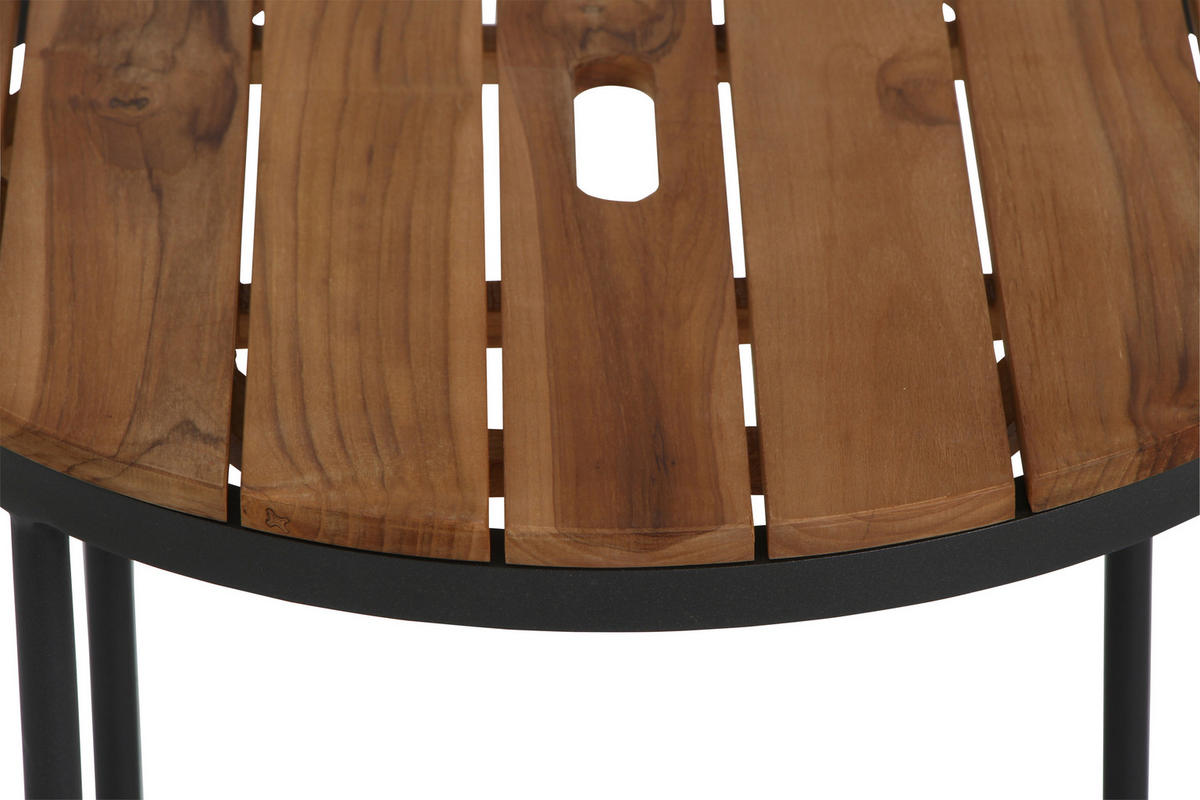 GARTENBEISTELLTISCH 50/50/40 cm Holz  - Anthrazit/Teakfarben, MODERN, Holz/Metall (50/50/40cm) - Siena Garden
