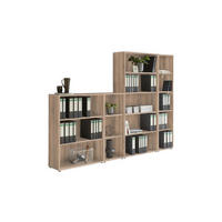 AKTENREGAL Sonoma Eiche  - Silberfarben/Sonoma Eiche, MODERN, Holzwerkstoff (257/185,6/33cm) - MID.YOU