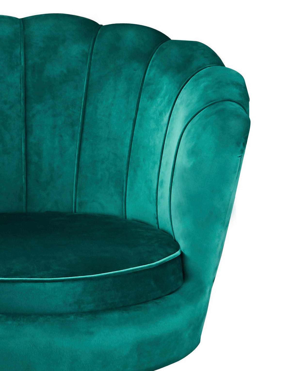 SESSEL in Samt Grün  - Goldfarben/Grün, MODERN, Textil/Metall (76/78/76cm) - Livetastic