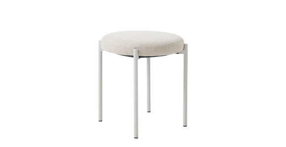 HOCKER Webstoff Sandfarben, Beige  - Sandfarben/Beige, Basics, Textil/Metall (43,5/48/43,5cm) - Xora