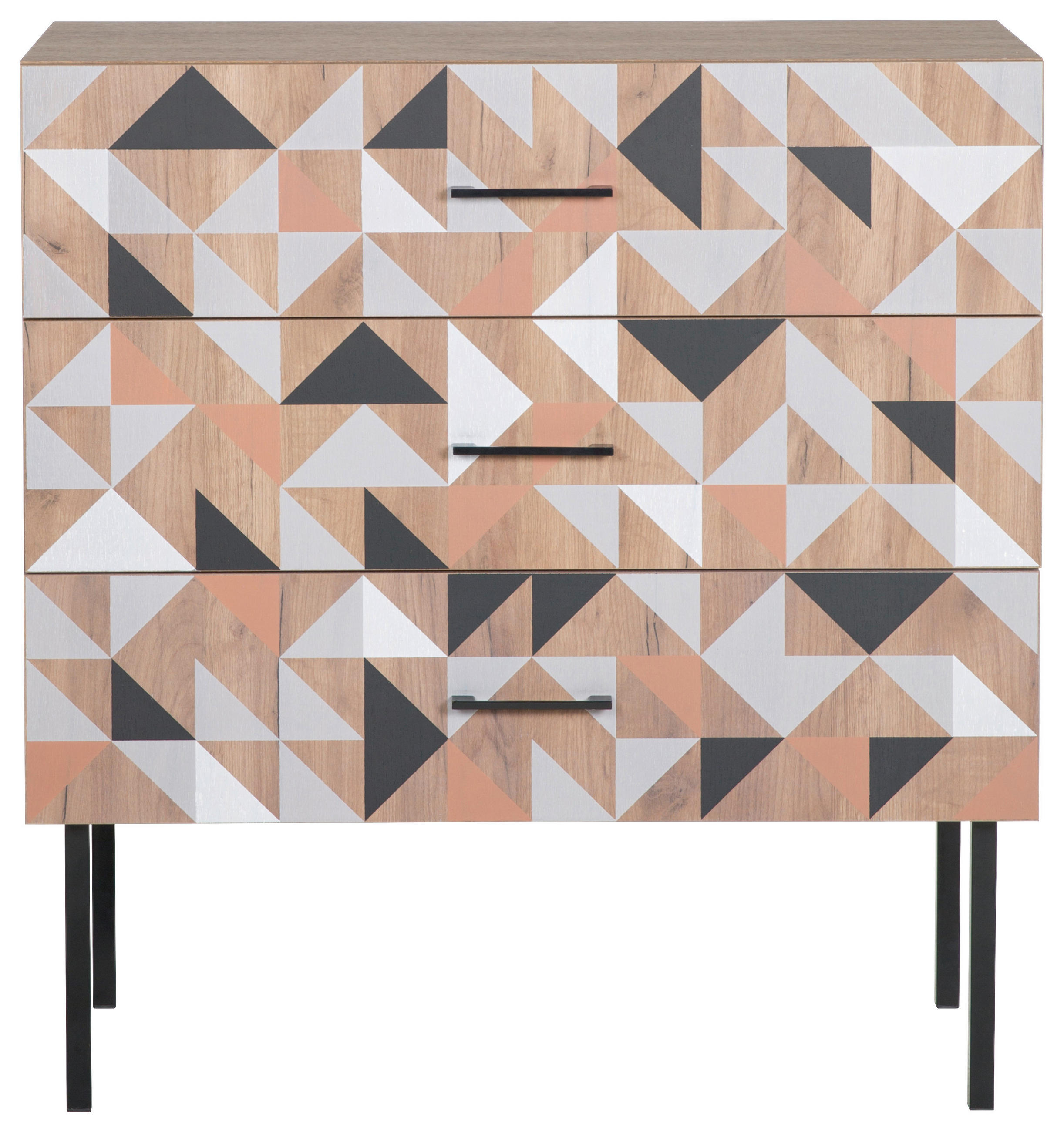 KOMODA, temno rjava  - črna/temno rjava, Konvencionalno, kovina/leseni material (100/105.2/45cm) - MID.YOU