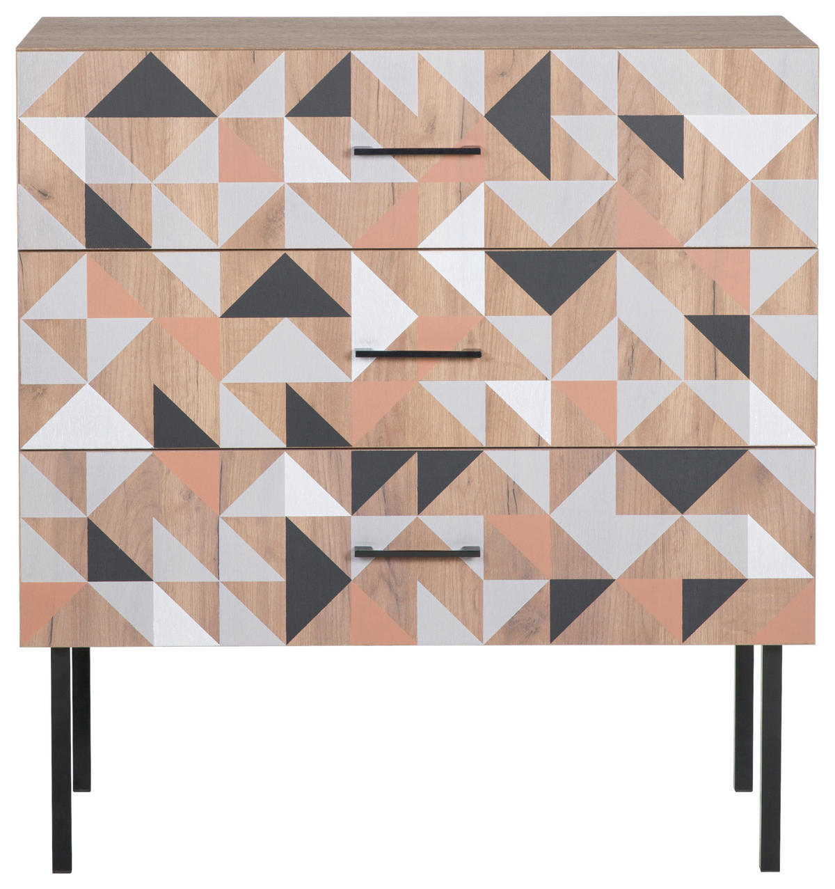 KOMODA, temno rjava  - črna/temno rjava, Konvencionalno, kovina/leseni material (100/105.2/45cm) - MID.YOU