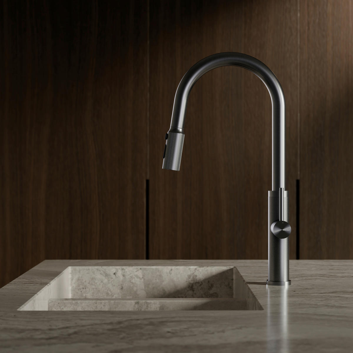 KÜCHENARMATUR  - Dunkelgrau, Design, Metall (4,3/45,4/23cm) - Dieter Knoll