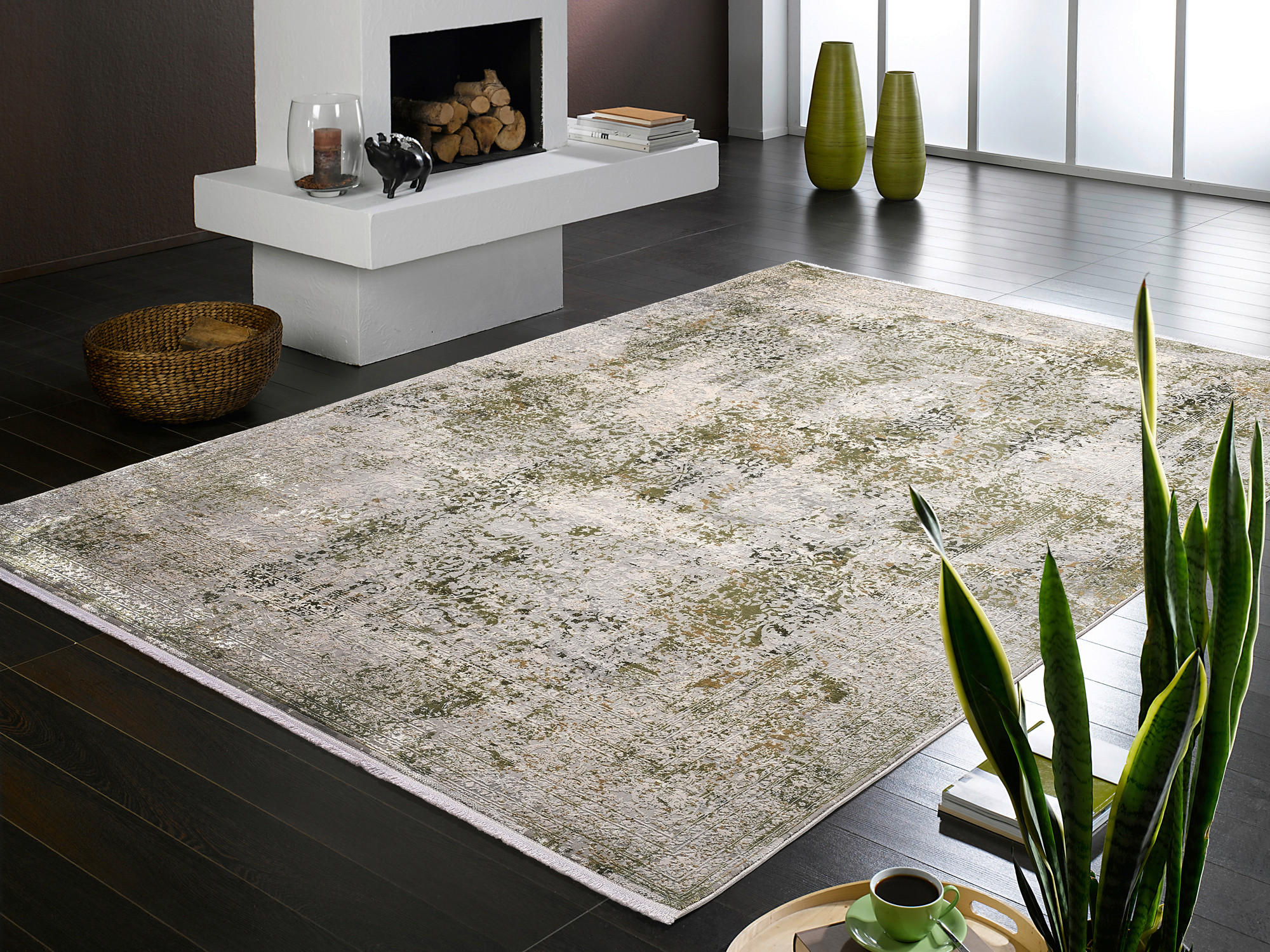 WEBTEPPICH 160 cm Avignon  - Grau/Grün, Design, Textil (160cm) - Dieter Knoll
