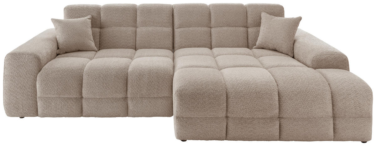 ECKSOFA in Bouclé Beige  - Beige/Schwarz, Modern, Kunststoff/Textil (301/152cm) - Livetastic