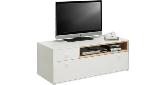TV-ELEMENT 130/48/50 cm - Eichefarben/Weiß, Design, Holzwerkstoff/Kunststoff (130/48/50cm) - Hom`in