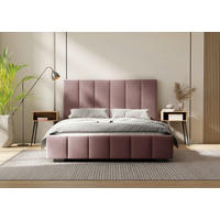 POLSTERBETT Lattenrost, Bettkasten 160/200 cm  in Rosa  - Schwarz/Rosa, Design, Holz/Kunststoff (160/200cm) - Boxxx