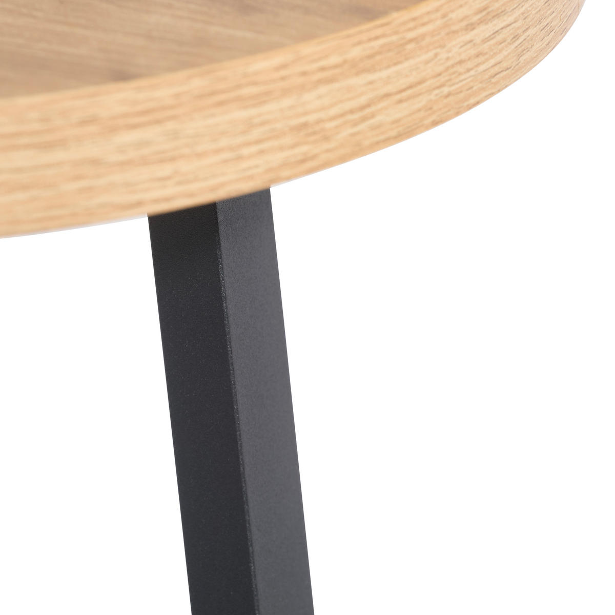BEISTELLTISCH 40/40/48 cm Schwarz, Eiche Artisan rund  - Schwarz/Eiche Artisan, Basics, Holzwerkstoff/Metall (40/40/48cm) - Xora