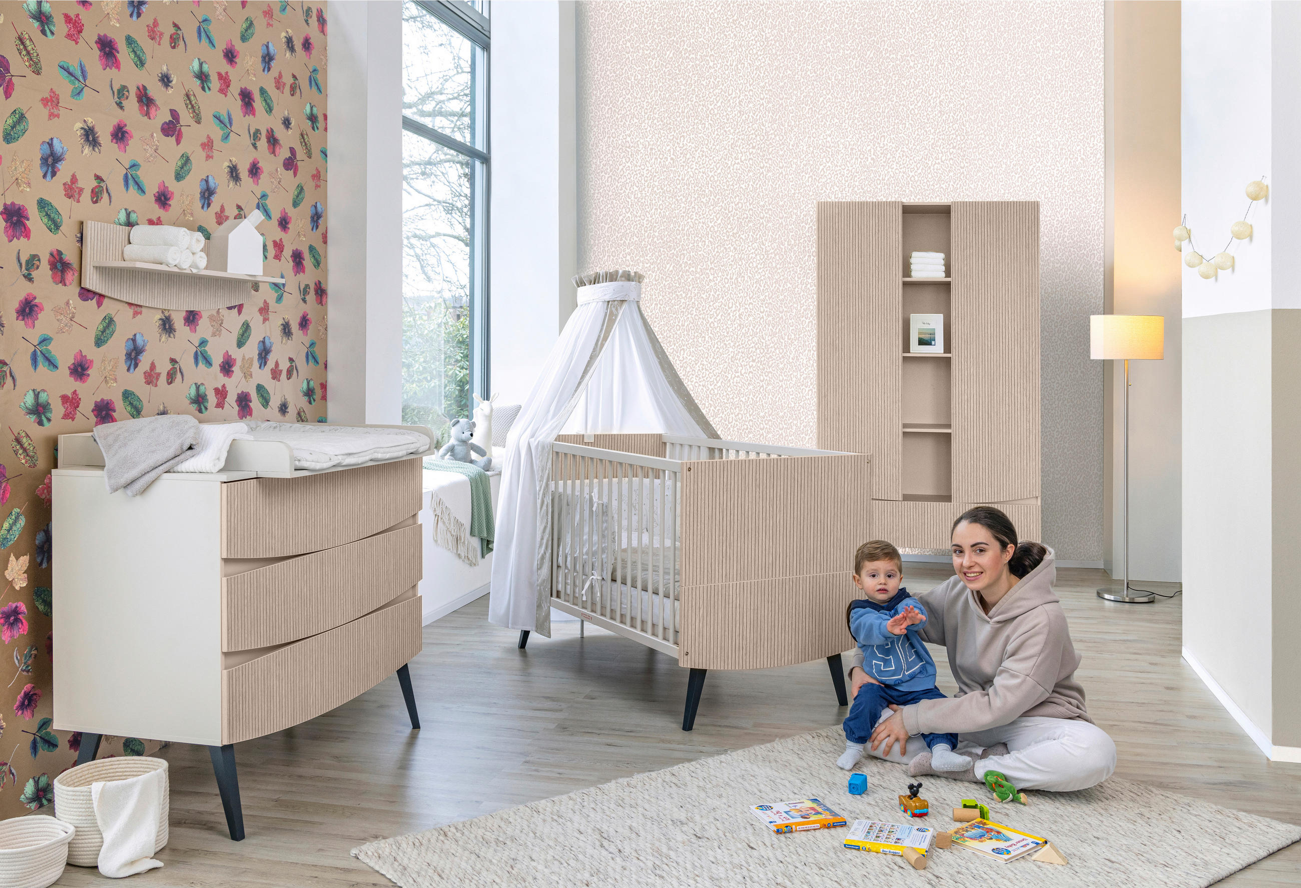 BABYZIMMER  - Beige/Schwarz, Basics, Holz/Holzwerkstoff - Schardt