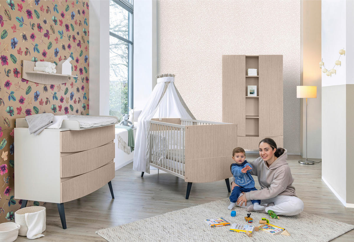 BABYZIMMER  - Beige/Schwarz, Basics, Holz/Holzwerkstoff - Schardt