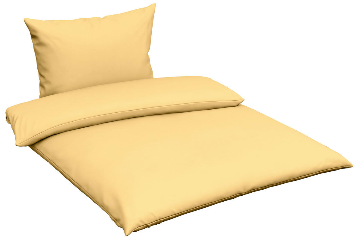 BETTWÄSCHE 2-teilig TANJA Satin 140/200 cm  - Gelb, Basics, Textil (140/200cm) - Novel