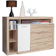 KOMODA SIDEBOARD - bílá/barvy dubu, Design, kompozitní dřevo/umělá hmota (161/107/43cm) - Carryhome