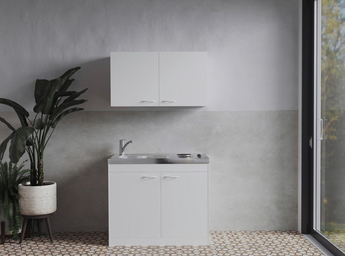 MINIKÖK 100 cm   i vit  - vit, Basics, trämaterial/plast (100cm) - Respekta