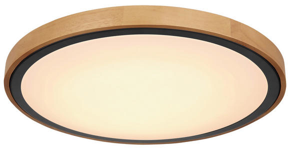 LED-DECKENLEUCHTE - Eiche dunkel/Opal, Design, Holz/Kunststoff (43,7/11cm) - Novel