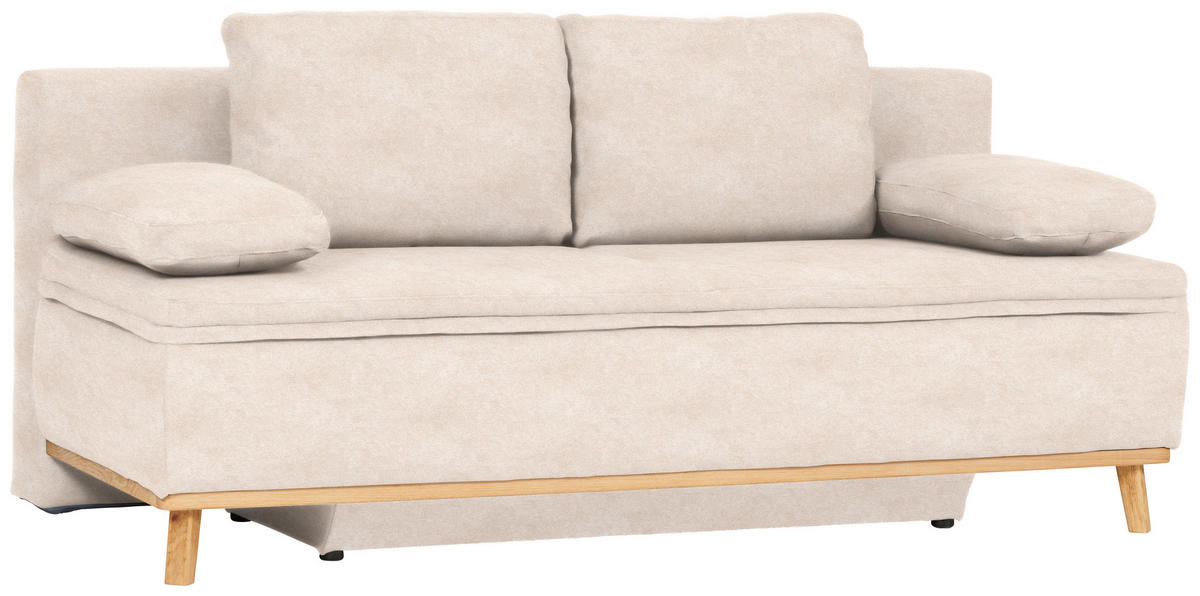 SCHLAFSOFA in Flachgewebe Sandfarben  - Sandfarben/Naturfarben, Konventionell, Holz/Textil (203/95/96cm) - Venda