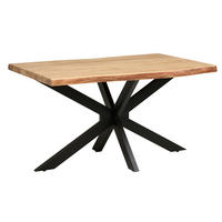 JEDÁLENSKÝ STÔL, akácia, farba akácie, 140/90/76 cm - čierna/farba akácie, Modern, kov/drevo (140/90/76cm) - P & B