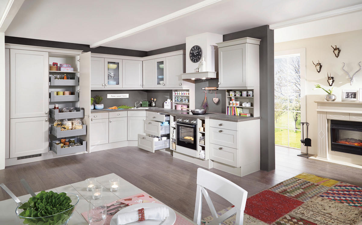 EINBAUKÜCHE   - Sandfarben, Design, Holzwerkstoff - Celina