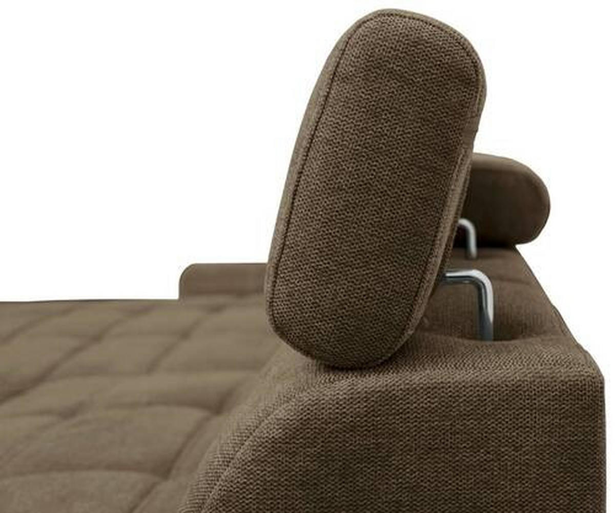 ECKSOFA inkl.Funktionen Hellbraun Webstoff  - Hellbraun/Schwarz, Design, Kunststoff/Textil (276/173cm) - Stylife