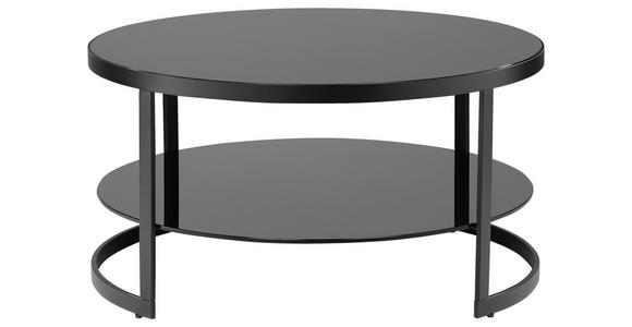 COUCHTISCH Klarglas 80/80/42 cm rund Schwarz - Schwarz, Design, Glas/Metall (80/80/42cm) - Carryhome