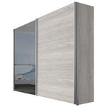 SCHWEBETÜRENSCHRANK 250/216/68 cm 2-türig Eichefarben  - Eichefarben/Alufarben, Design, Glas/Holzwerkstoff (250/216/68cm) - Hom`in