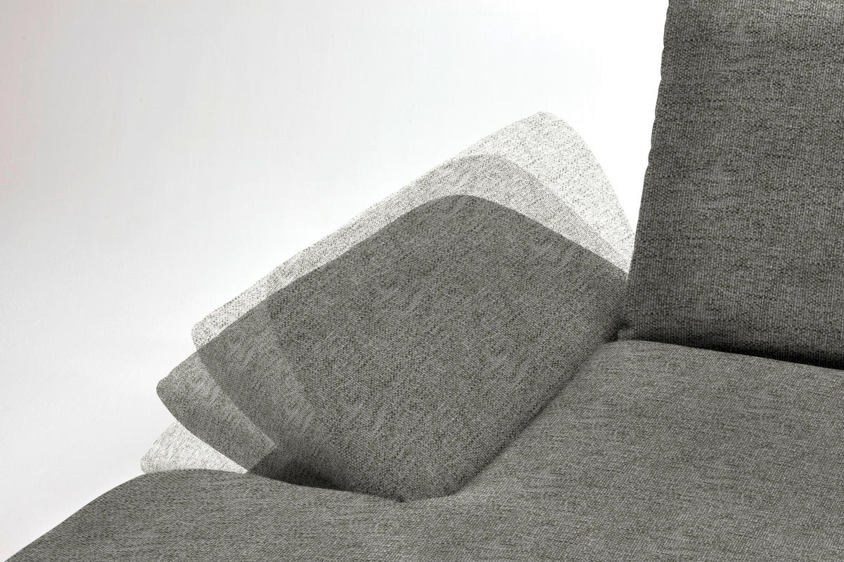 ECKSOFA in Flachgewebe Grau  159/314 cm  - Schwarz/Grau, Design, Holz/Textil (159/314cm) - Dieter Knoll
