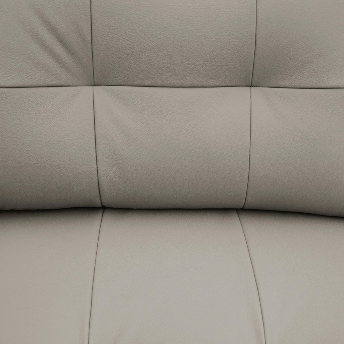ECKSOFA in Lederlook Echtleder Platinfarben  - Platinfarben/Buchefarben, Design, Leder/Holz (238/168cm) - Livetastic