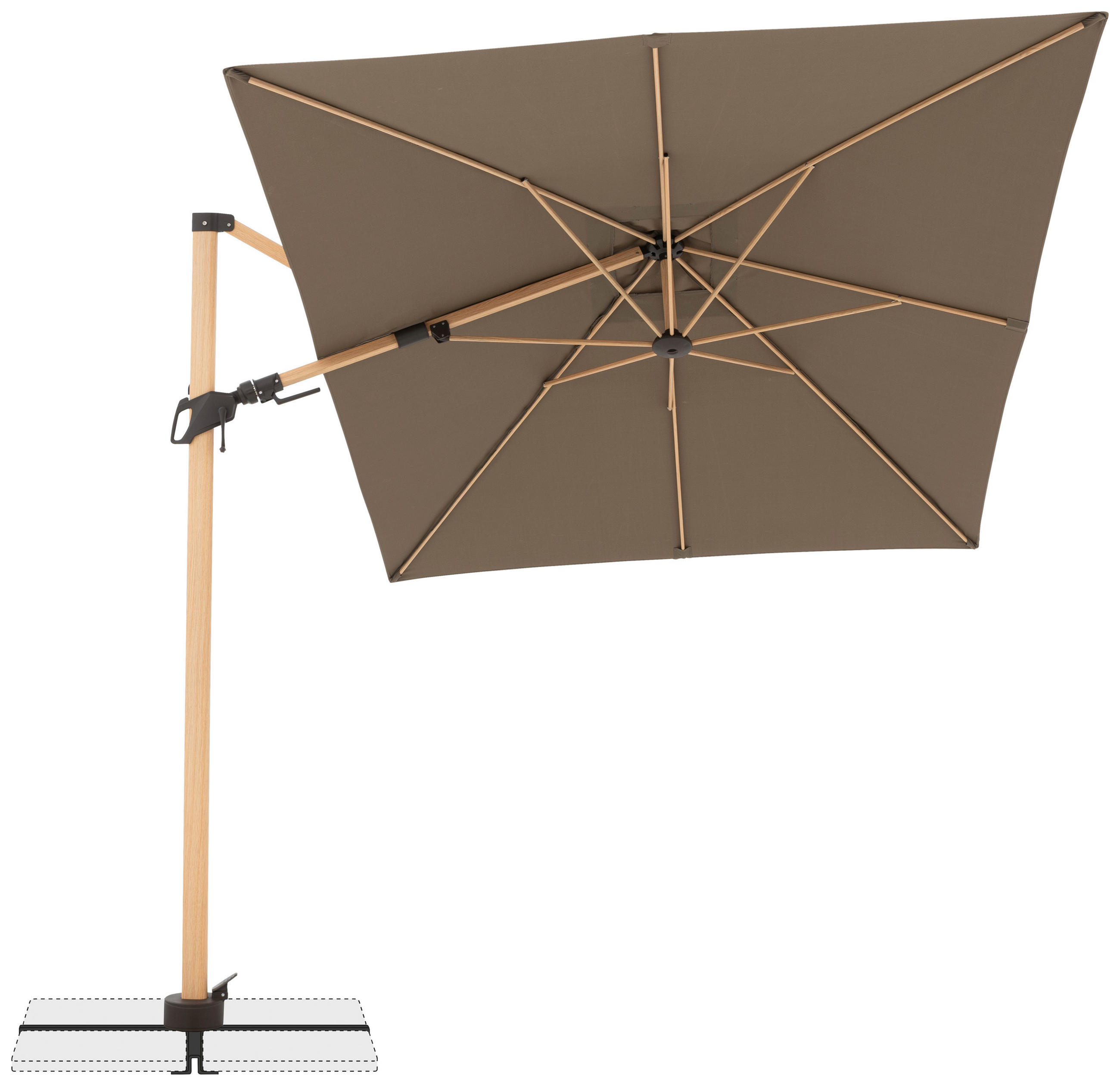 AMPELSCHIRM 300X220 cm Greige  - Greige/Eschefarben, Basics, Textil/Metall (300/220cm) - Doppler