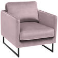 SESSEL in Samt Flieder - Flieder/Schwarz, Design, Textil/Metall (72/78/84cm) - Carryhome