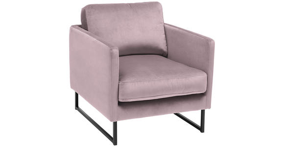 SESSEL in Samt Flieder - Flieder/Schwarz, Design, Textil/Metall (72/78/84cm) - Carryhome