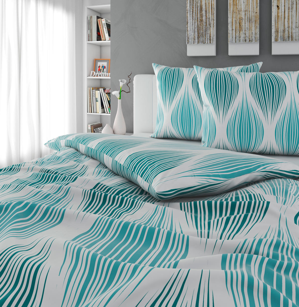 BETTWÄSCHE Satin 200/200 cm  - Blau, Textil (200/200cm) - Novel