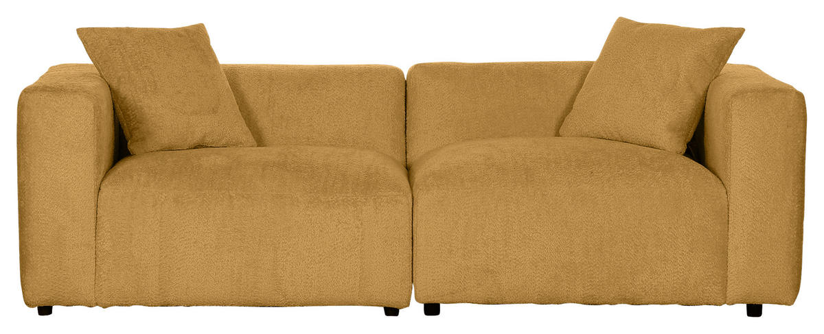 BIGSOFA Chenille Senfgelb  - Senfgelb/Schwarz, MODERN, Kunststoff/Textil (228/66/111cm) - Carryhome