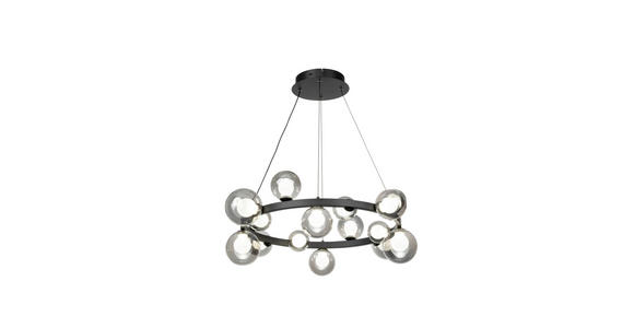 LED-HÄNGELEUCHTE Regulus 79,5/150 cm   - Schwarzbraun, Design, Glas/Metall (79,5/150cm) - Dieter Knoll