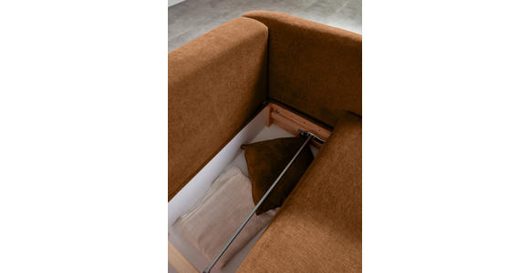 SCHLAFSOFA Flachgewebe Rostfarben - Rostfarben/Schwarz, KONVENTIONELL, Kunststoff/Textil (250/74/108cm) - Carryhome