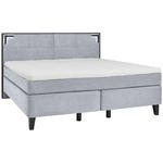BOXSPRINGBETT 180/200 cm  in Hellgrau  - Hellgrau/Schwarz, Design, Holz/Textil (180/200cm) - Hom`in