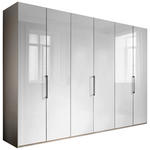 FALTTÜRENSCHRANK  in Grau, Weiß  - Schieferfarben/Weiß, KONVENTIONELL, Glas/Holzwerkstoff (300/216/58cm) - Novel