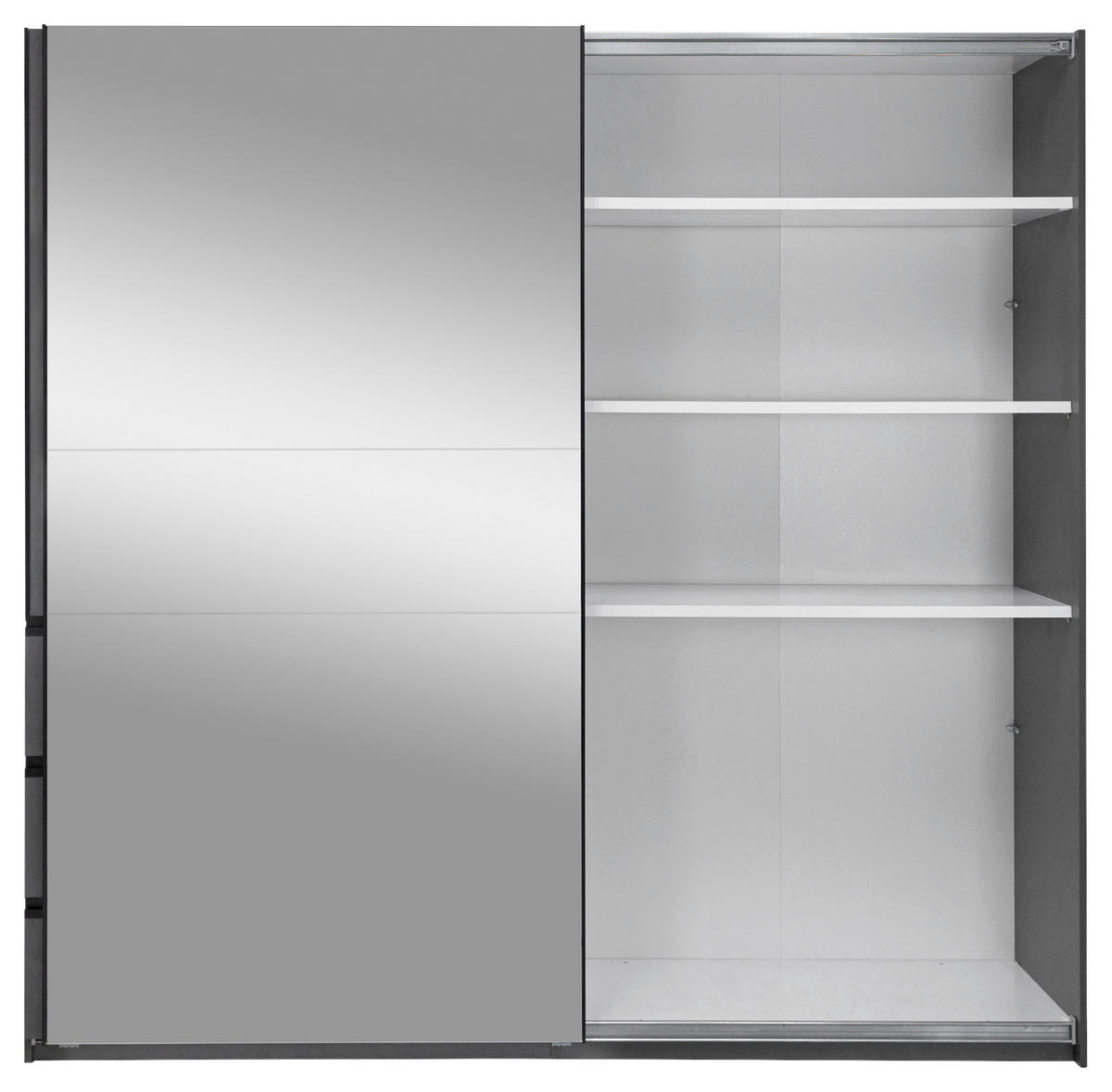 SCHIEBETÜRENSCHRANK 215/205/61,5 cm 2-türig Graphitfarben  - Graphitfarben/Schwarz, MODERN, Holzwerkstoff/Metall (215/205/61,5cm) - MID.YOU