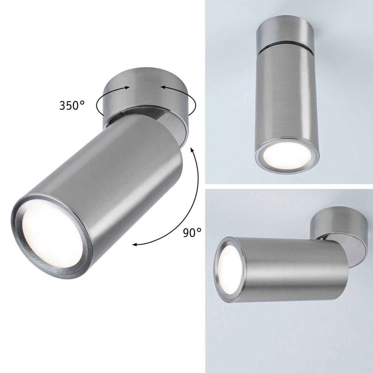 DECKENSTRAHLER Turnal 6,0/11,5 cm   - Edelstahlfarben, Basics, Metall (6,0/11,5cm) - Paulmann