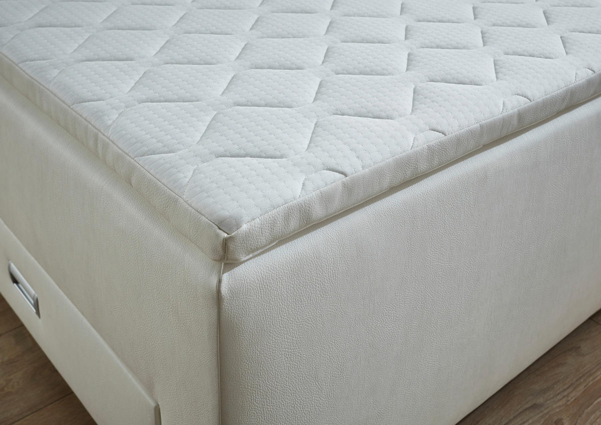 BOXBETT 180/200 cm  in Weiß  - Schwarz/Weiß, MODERN, Kunststoff/Textil (180/200cm) - MID.YOU