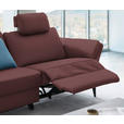3-SITZER-SOFA in Leder Weinrot  - Weinrot/Schwarz, Design, Leder/Metall (190/84/99cm) - Dieter Knoll