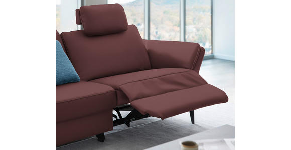 3-SITZER-SOFA in Leder Weinrot  - Weinrot/Schwarz, Design, Leder/Metall (190/84/99cm) - Dieter Knoll