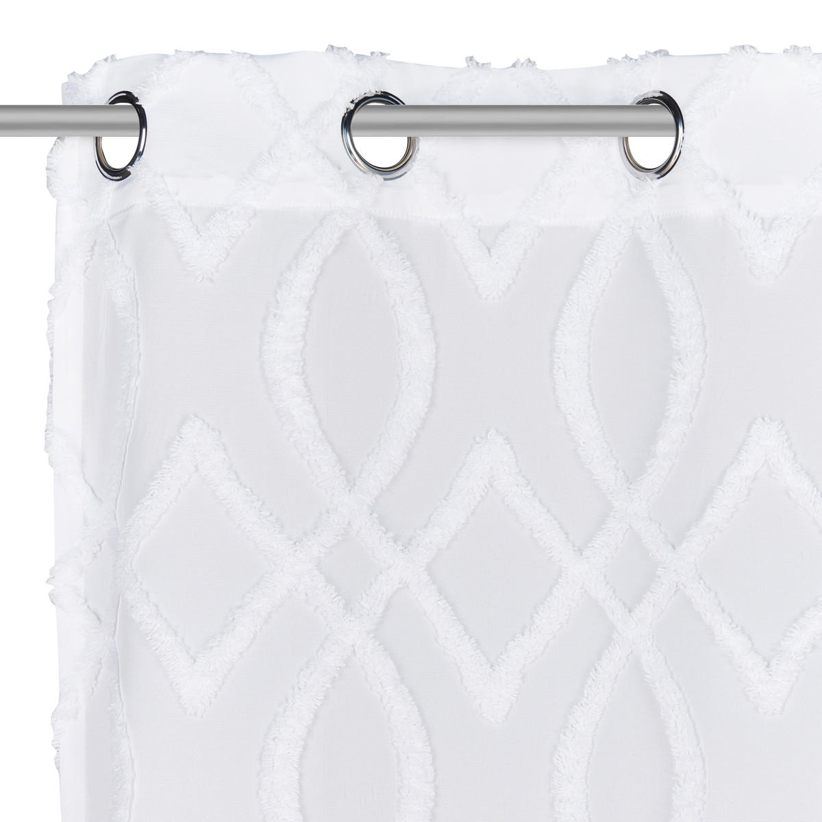 ZÁVES S OČKAMI, nepriehľadné, 140/245 cm - biela, Trend, textil (140/245cm) - Esposa
