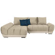 ECKSOFA in Blau, Beige  - Blau/Beige, MODERN, Textil/Metall (192/290cm) - Carryhome