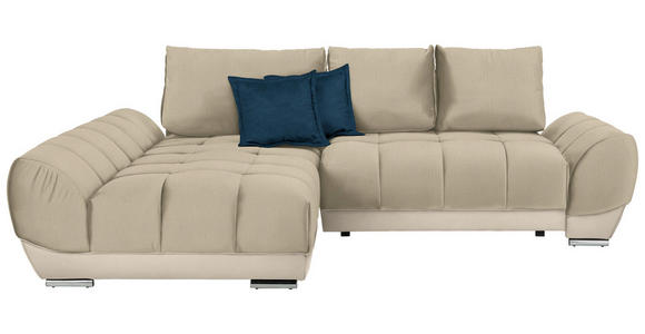 ECKSOFA in Blau, Beige  - Blau/Beige, MODERN, Textil/Metall (192/290cm) - Carryhome