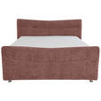 BOXSPRINGBETT 180/200 cm  in Rotbraun  - Chromfarben/Rotbraun, KONVENTIONELL, Textil/Metall (180/200cm) - Esposa