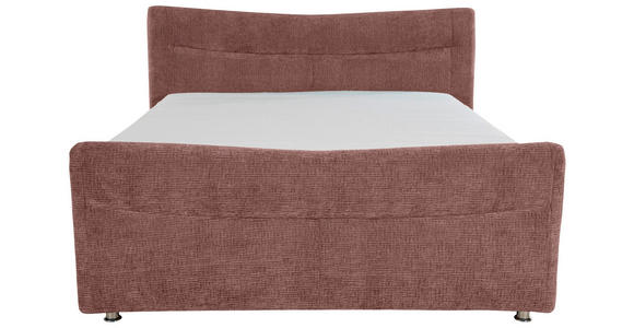 BOXSPRINGBETT 180/200 cm  in Rotbraun  - Chromfarben/Rotbraun, KONVENTIONELL, Textil/Metall (180/200cm) - Esposa