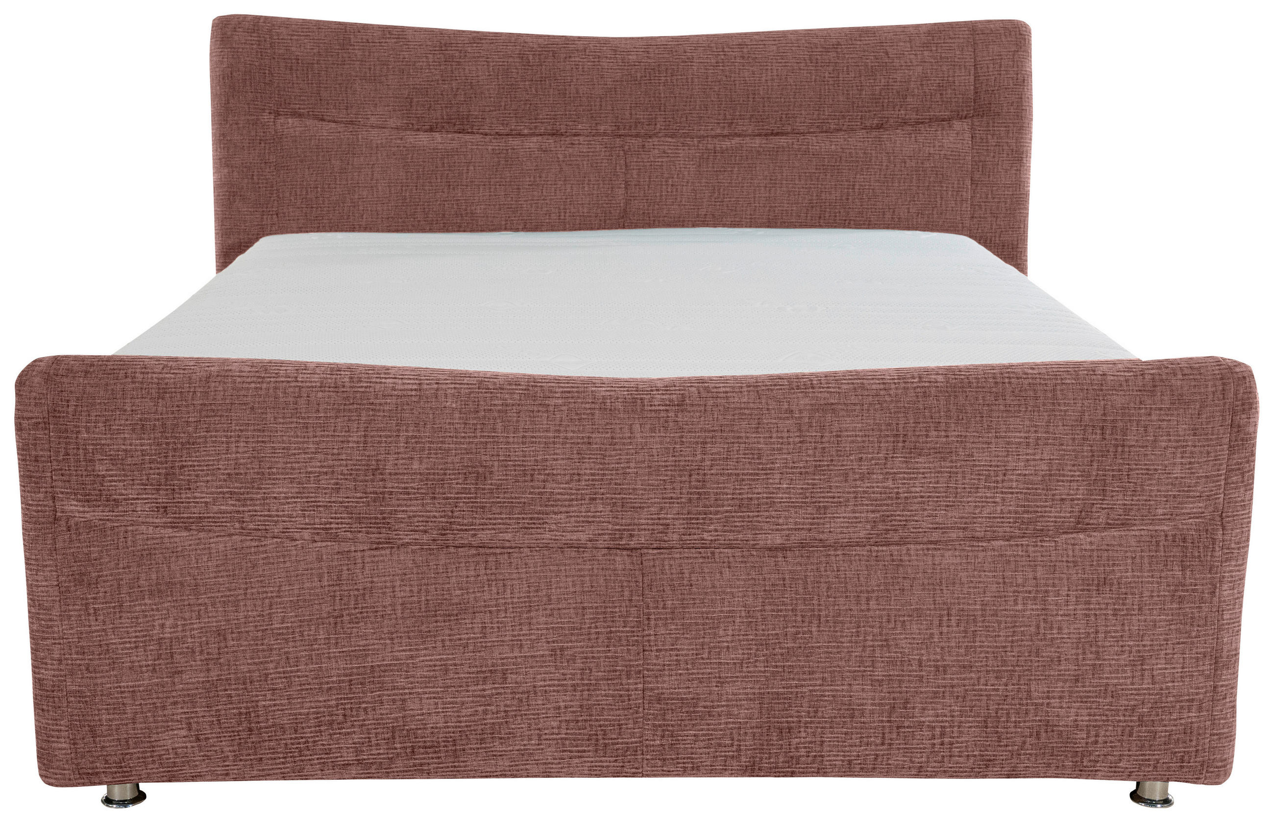 BOXSPRINGBETT 180/200 cm in Rotbraun - Chromfarben/Rotbraun, KONVENTIONELL, Textil/Metall (180/200cm) - Esposa