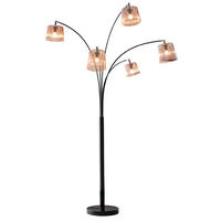 BOGENLEUCHTE  122/213/38 cm   - Schwarz/Kupferfarben, Design, Stein/Metall (122/213/38cm) - P & B