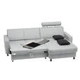 ECKSOFA  in Webstoff Hellgrau  257/165 cm  - Hellgrau/Schwarz, Design, Kunststoff/Textil (257/165cm) - Xora